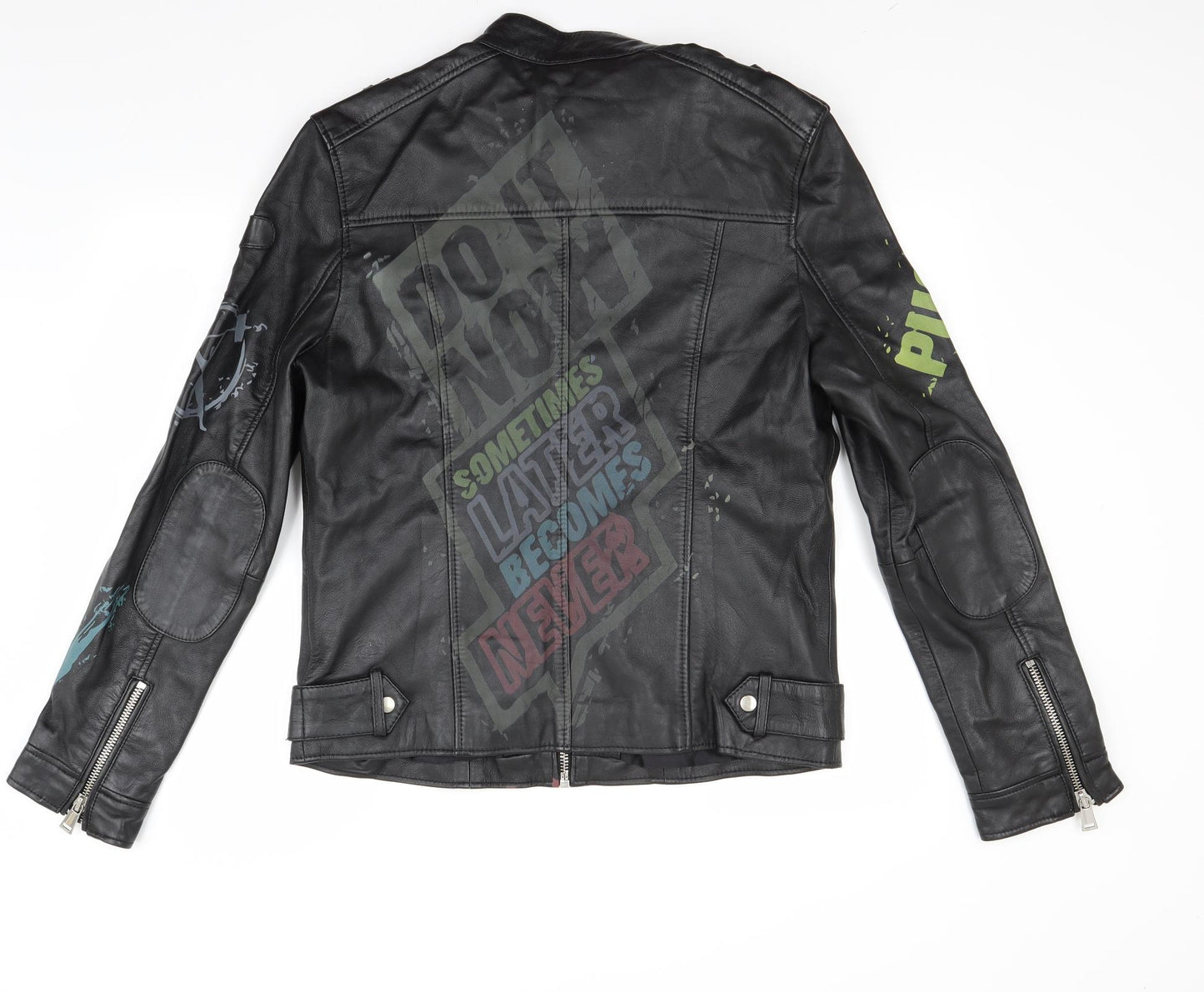 Tradewell Mens Black   Biker Coat Size M