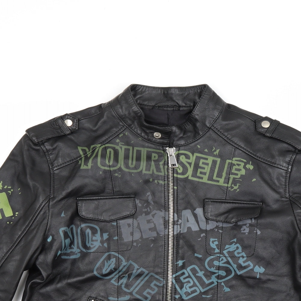 Tradewell Mens Black   Biker Coat Size M