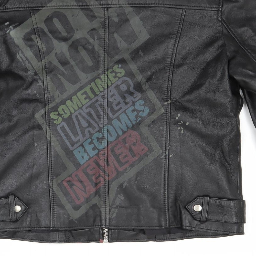 Tradewell Mens Black   Biker Coat Size M