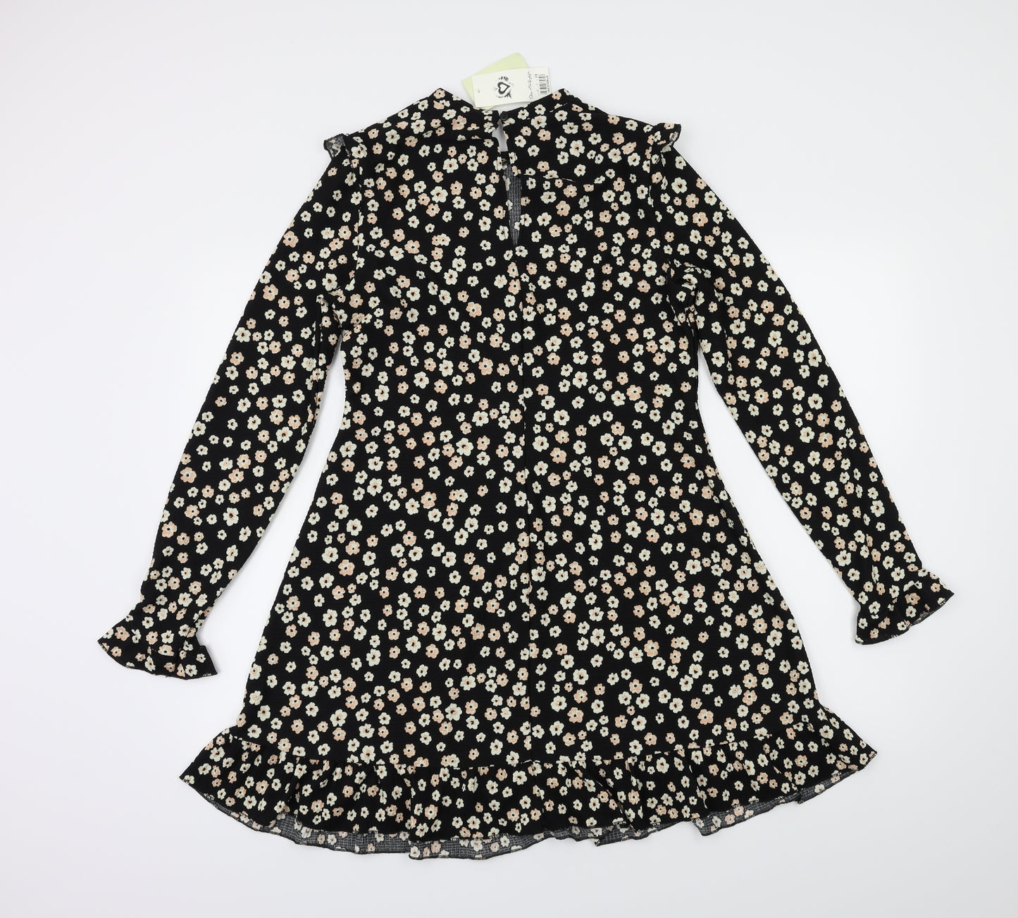 Miss Selfridge Womens Black Floral  Fit & Flare  Size 12
