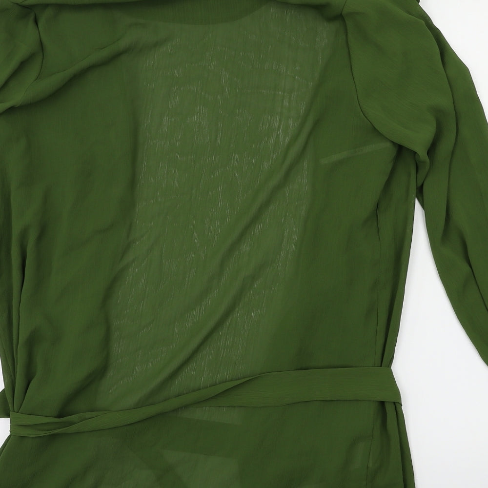 SheIn Womens Green   Wrap Blouse Size M