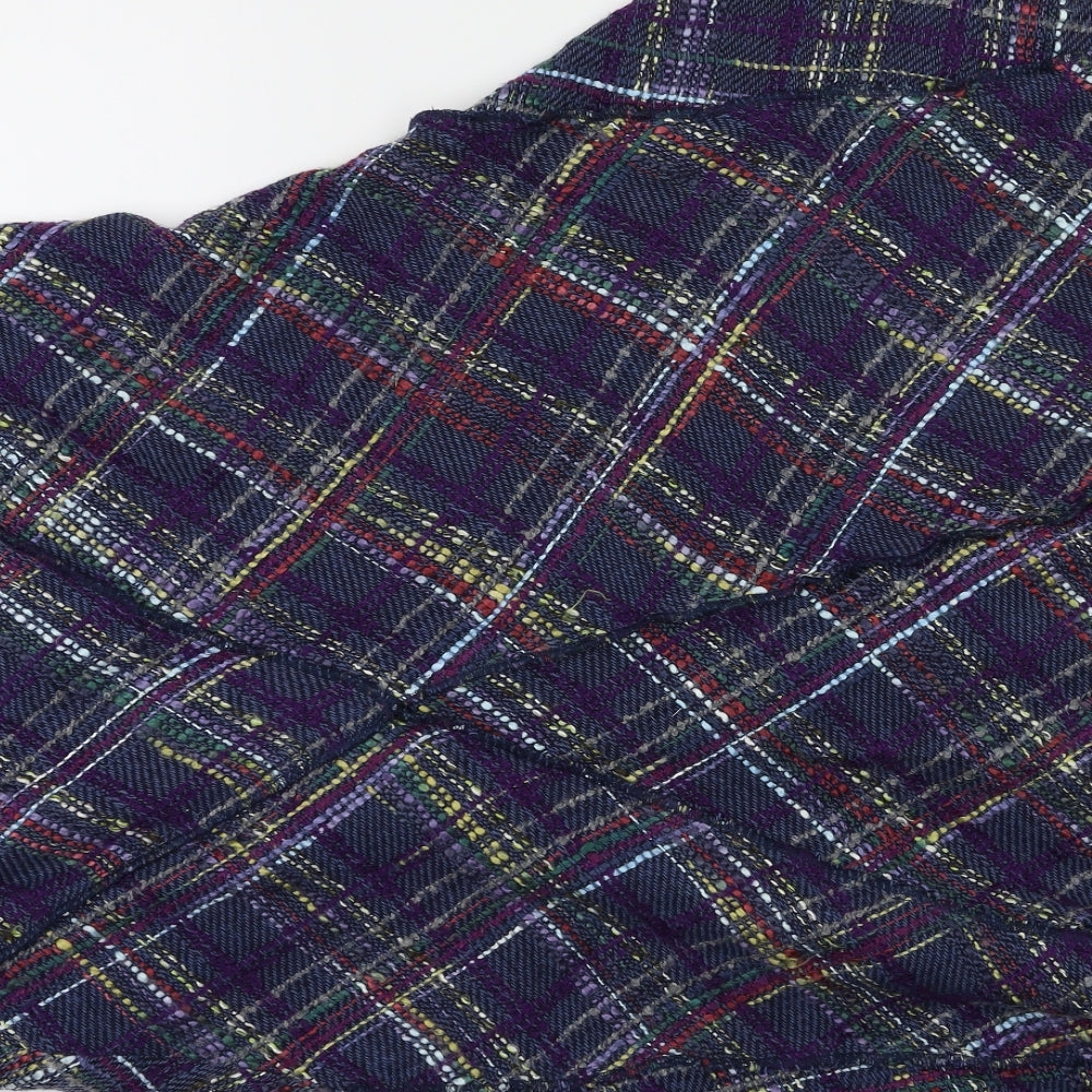 Per Una Womens Blue Check Knit A-Line Skirt Size 10