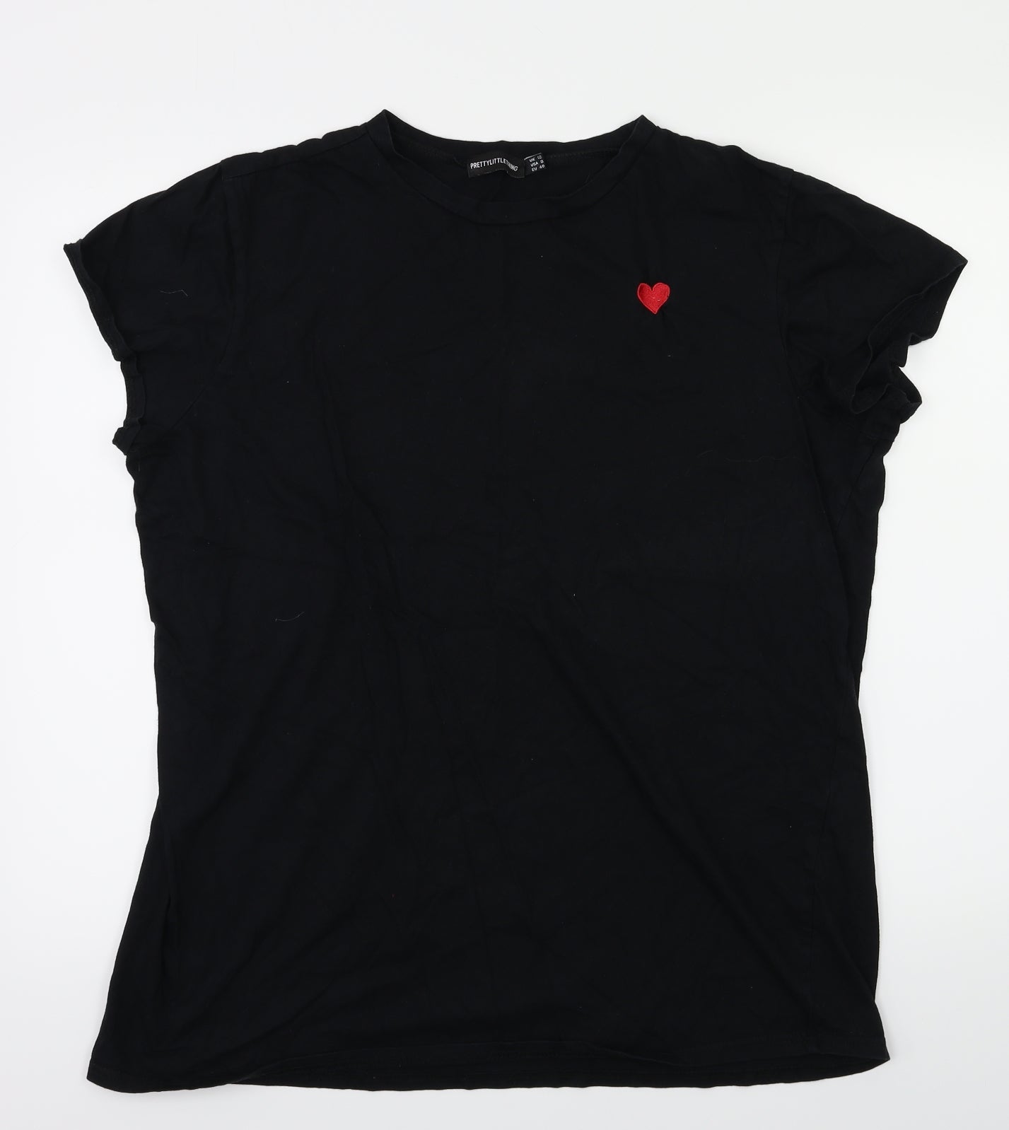 pretty little thing  Womens Black   Basic T-Shirt Size 12