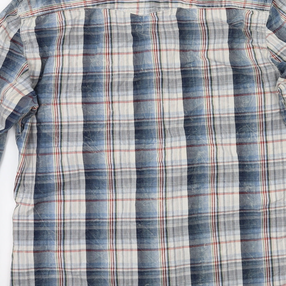 River Island Womens Blue Check  Basic Button-Up Size M