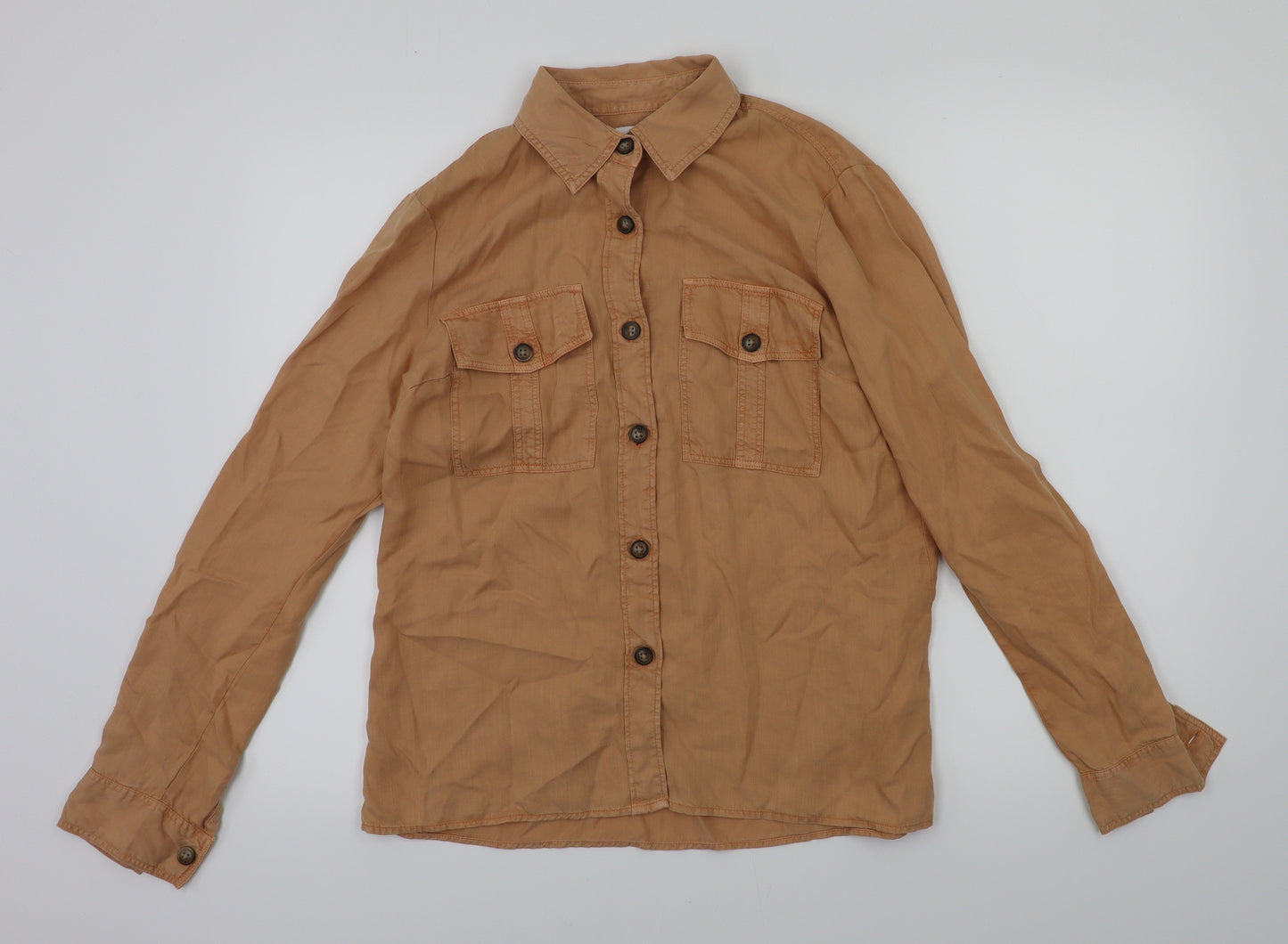 River Island Womens Orange   Basic Button-Up Size 8
