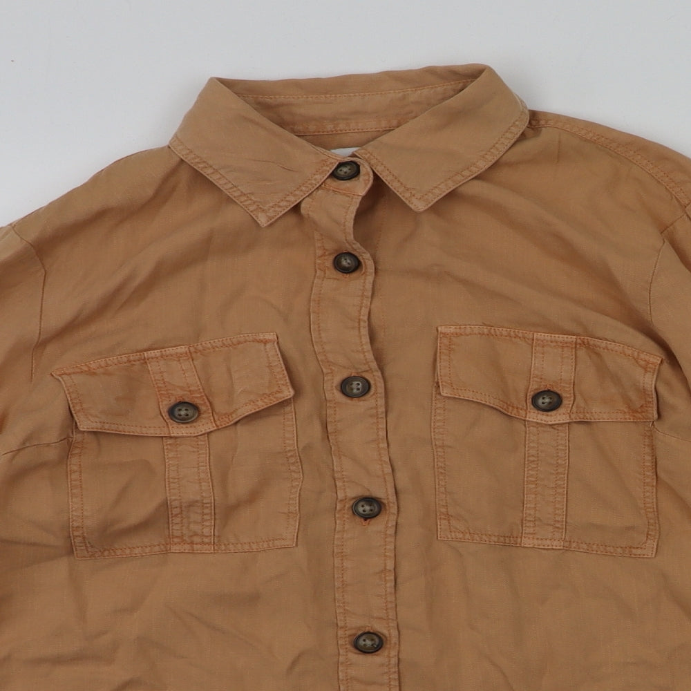 River Island Womens Orange   Basic Button-Up Size 8