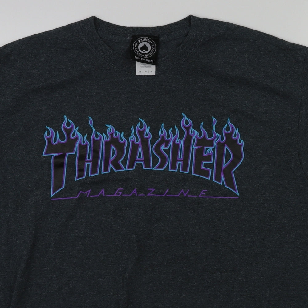 thrashed Mens Grey    T-Shirt Size M