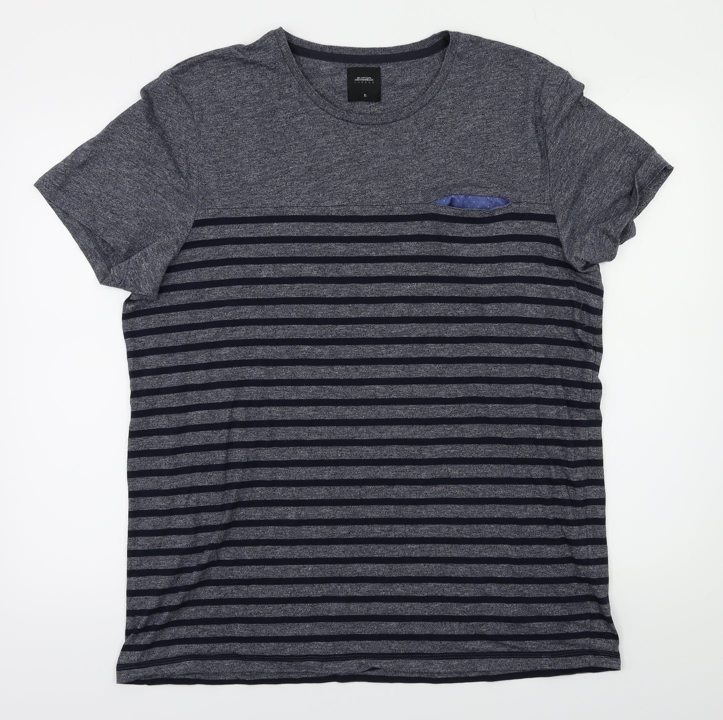 Burton Menswear Mens Blue Striped   T-Shirt Size Big 1X