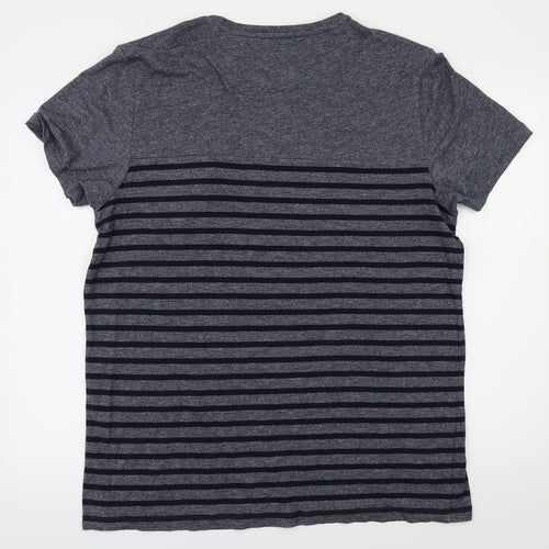 Burton Menswear Mens Blue Striped   T-Shirt Size Big 1X