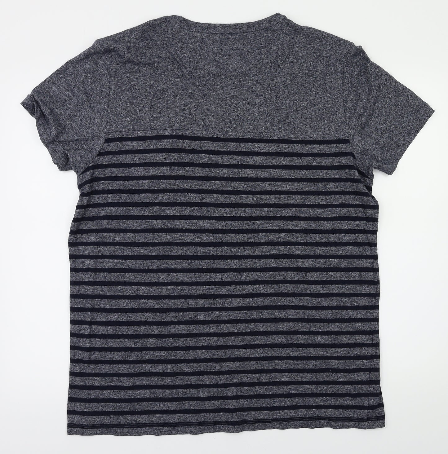 Burton Menswear Mens Blue Striped   T-Shirt Size Big 1X