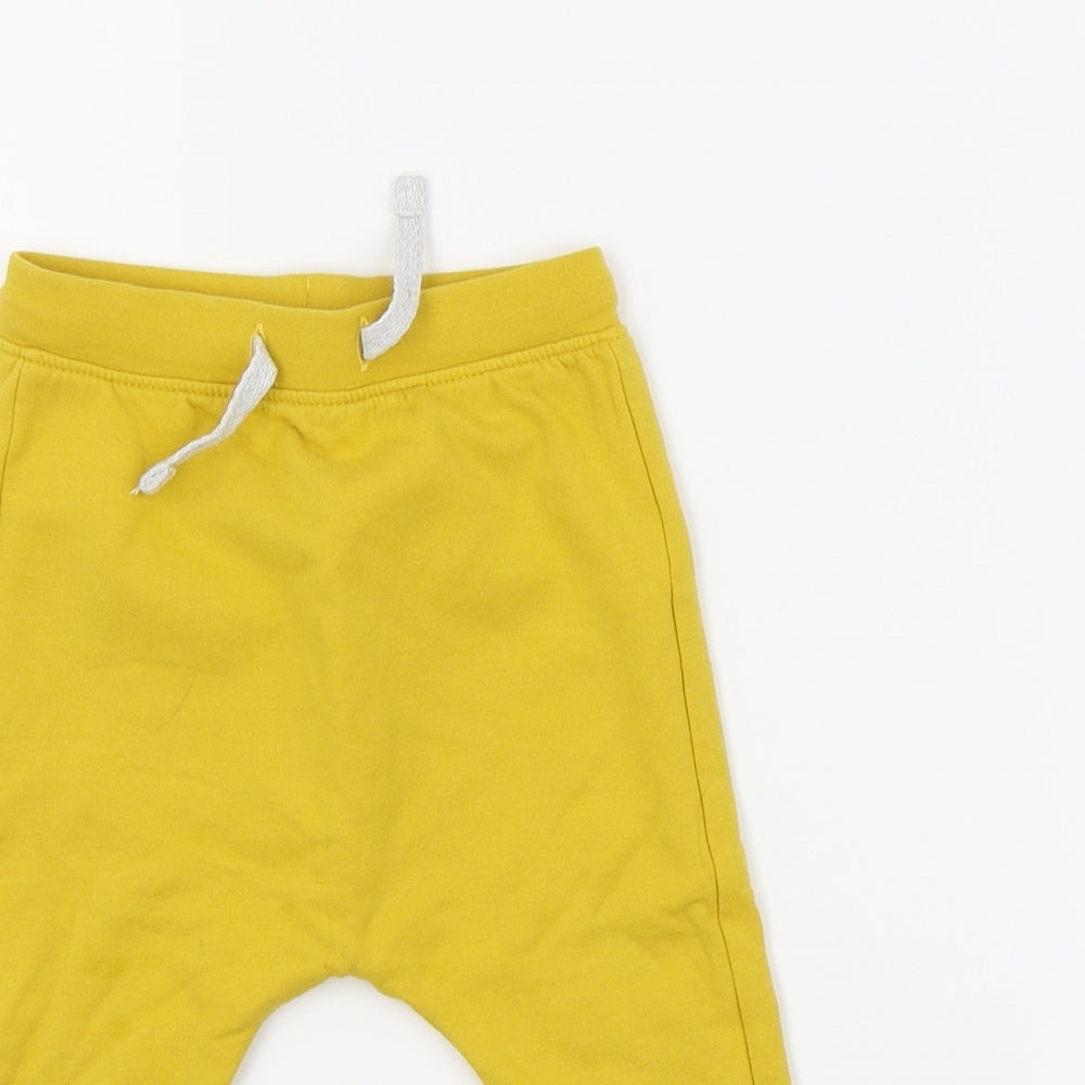 M&S  Boys Yellow   Jogger Trousers Size 9-12 Months