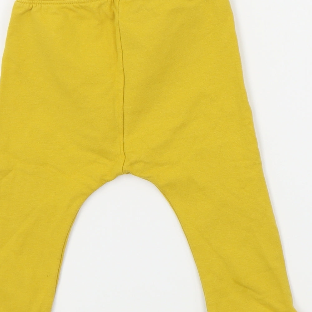 M&S  Boys Yellow   Jogger Trousers Size 9-12 Months