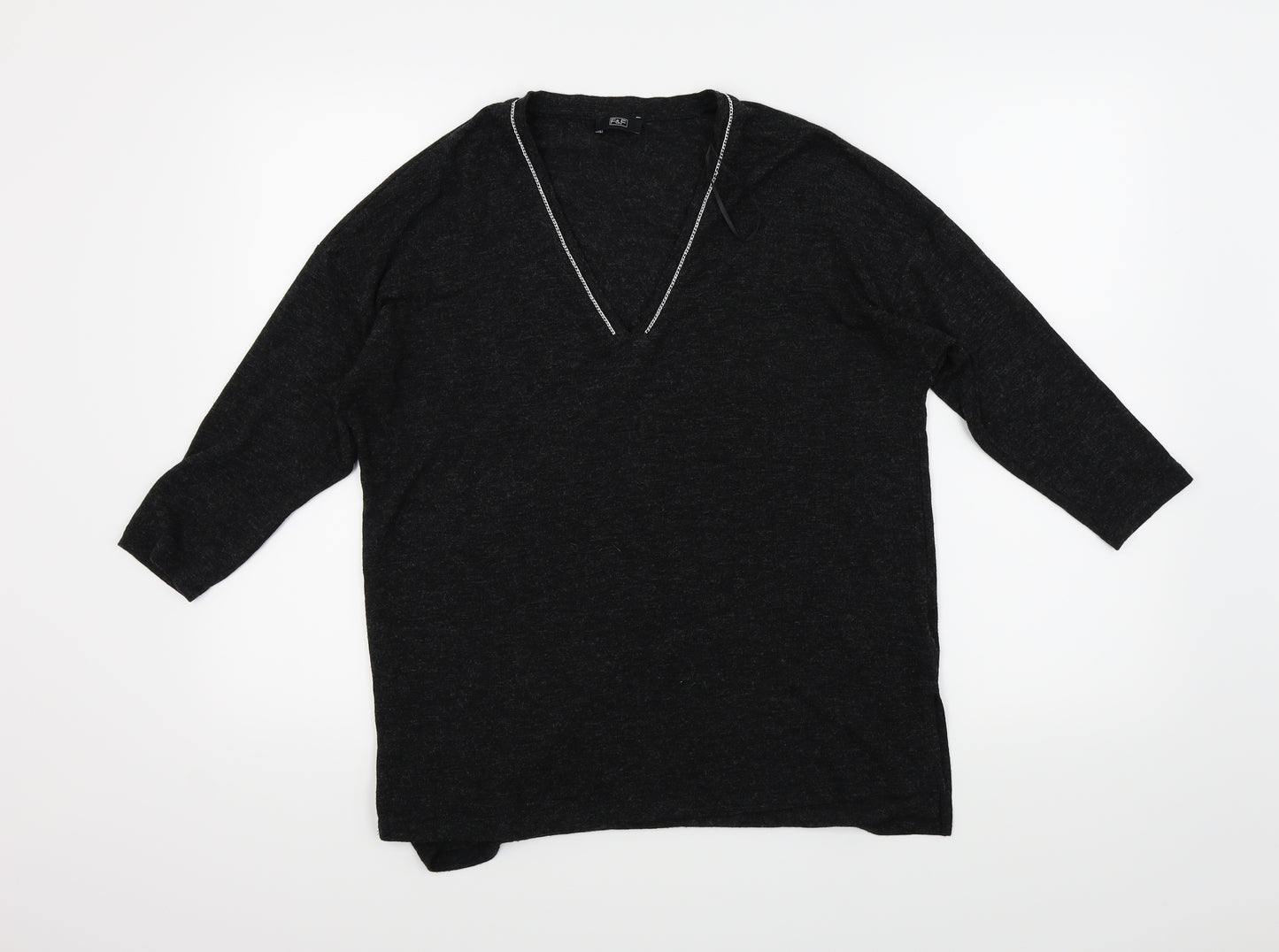 F&F Womens Black   Basic T-Shirt Size 14