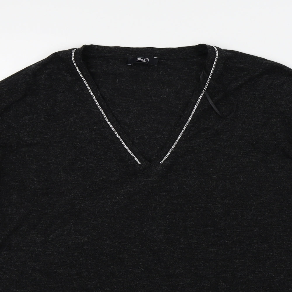 F&F Womens Black   Basic T-Shirt Size 14