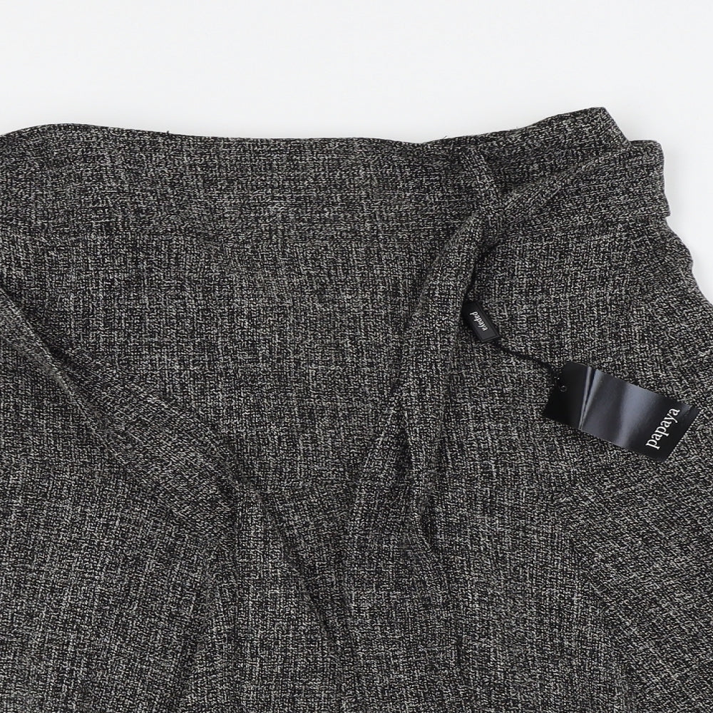 Papaya Womens Grey   Pleated Skirt Size 8