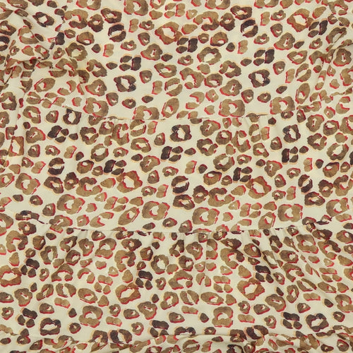 Boohoo Womens Beige Animal Print  Fit & Flare  Size 14