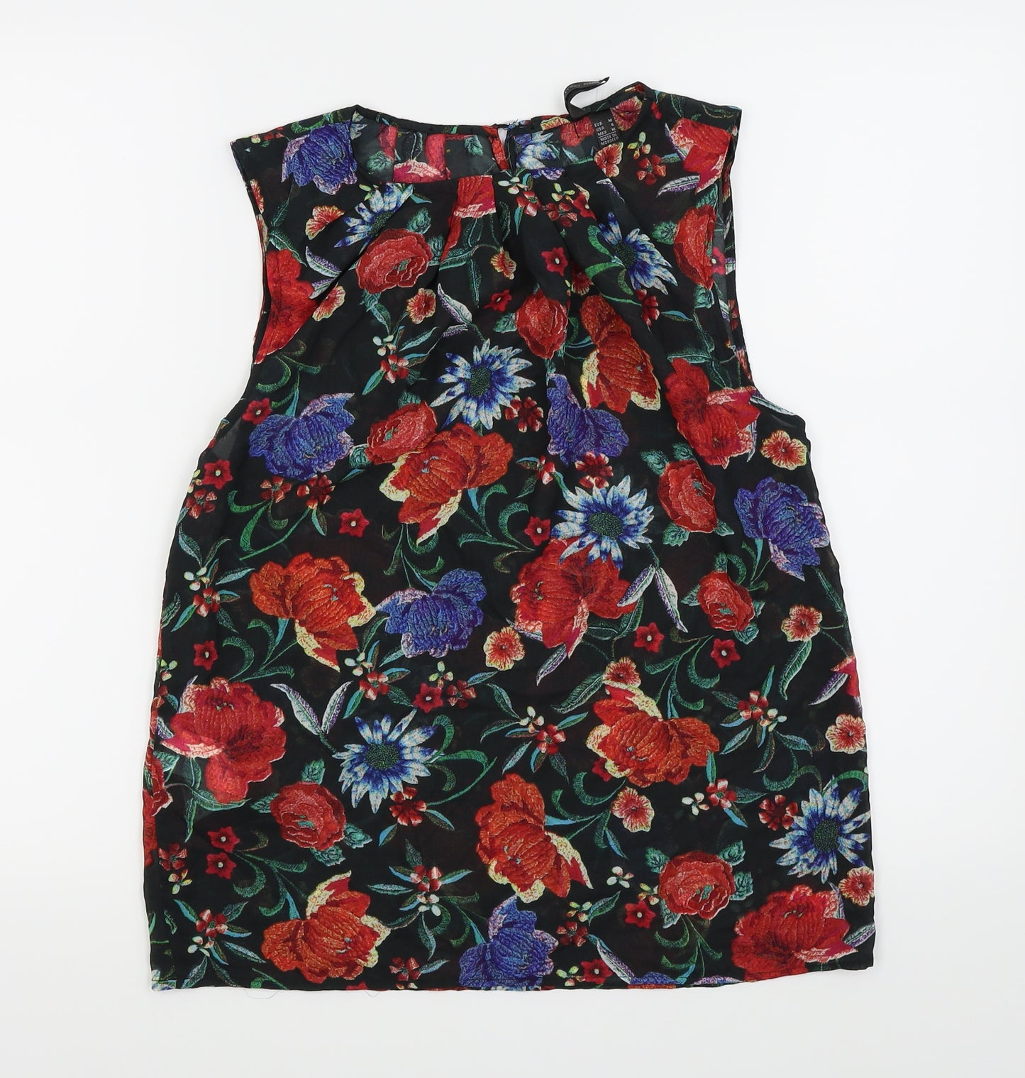 MNG collection Womens Black Floral  Basic Tank Size 6