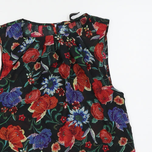 MNG collection Womens Black Floral  Basic Tank Size 6