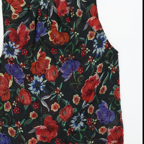 MNG collection Womens Black Floral  Basic Tank Size 6