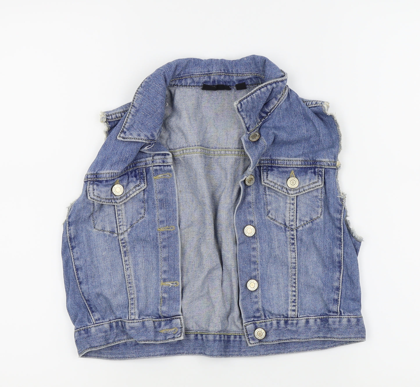 Topshop Womens Blue   Basic Tank Size 12  - Crop denim