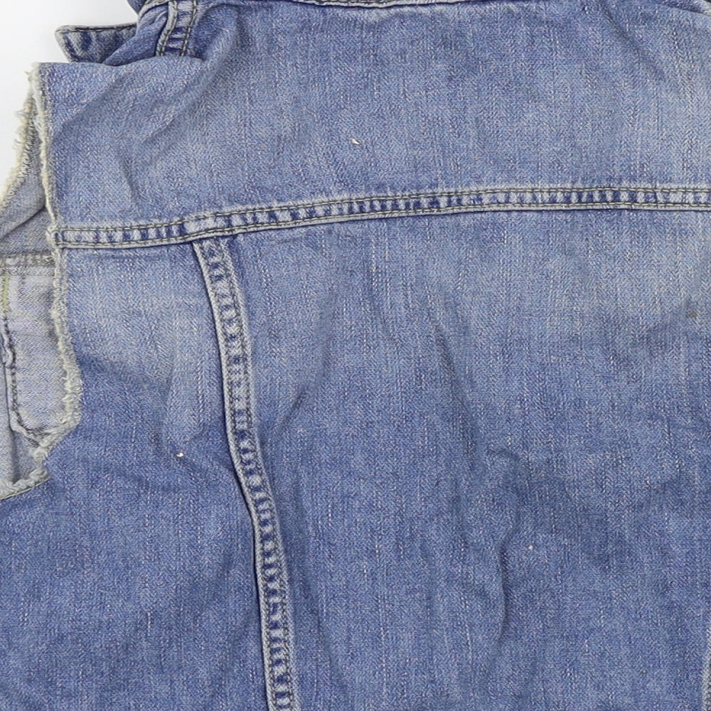 Topshop Womens Blue   Basic Tank Size 12  - Crop denim