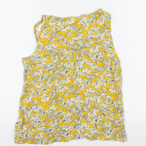 F&F Womens Yellow Floral  Basic Tank Size 8