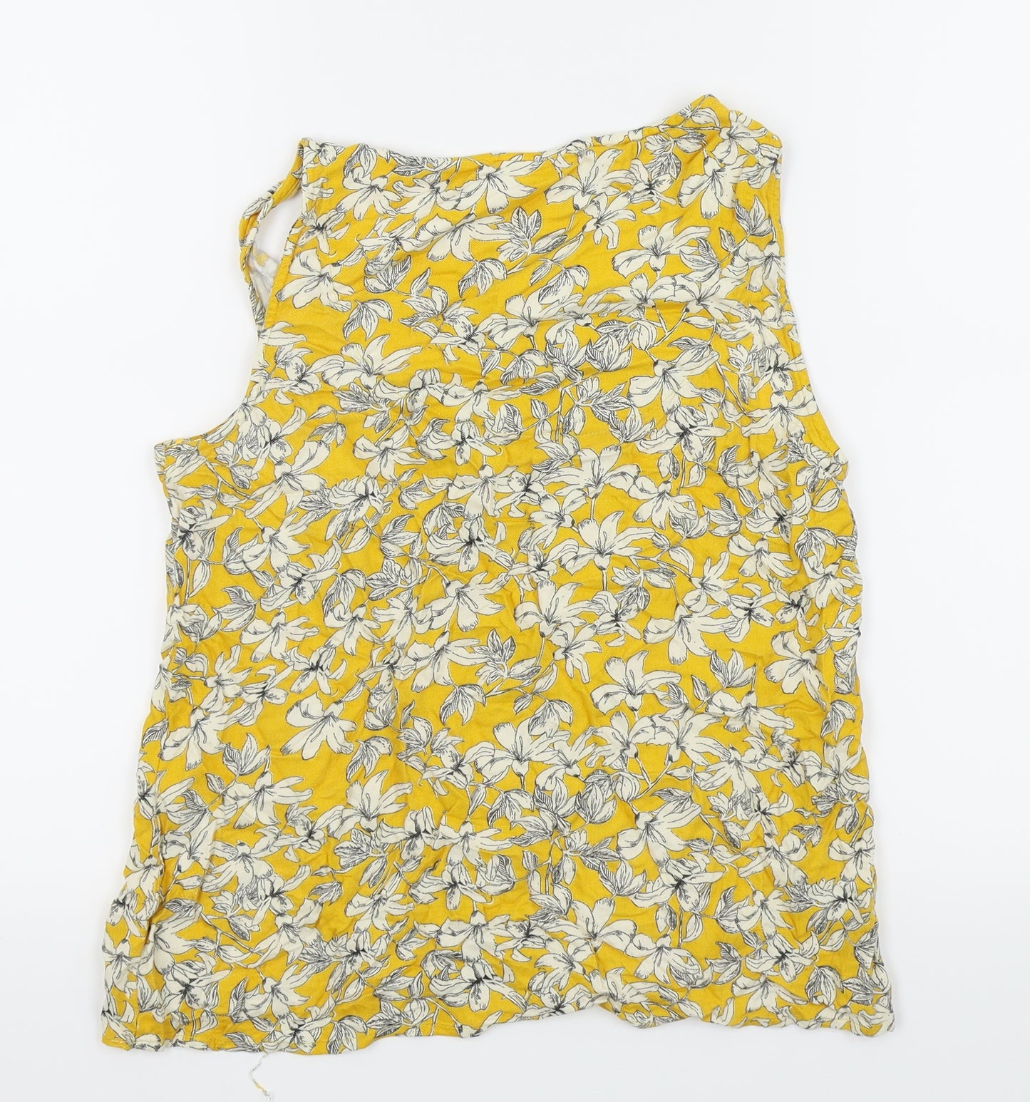 F&F Womens Yellow Floral  Basic Tank Size 8