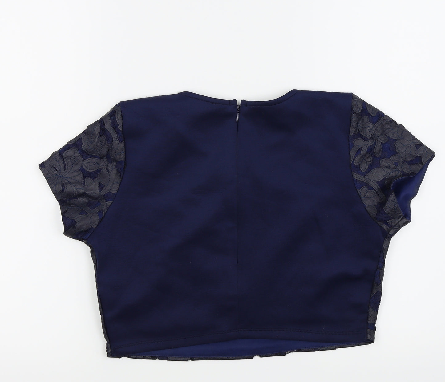 Lipsy London Womens Blue Floral  Basic T-Shirt Size 12