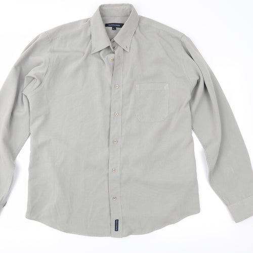 Chapter & Verse Mens Grey Check   Button-Up Size L
