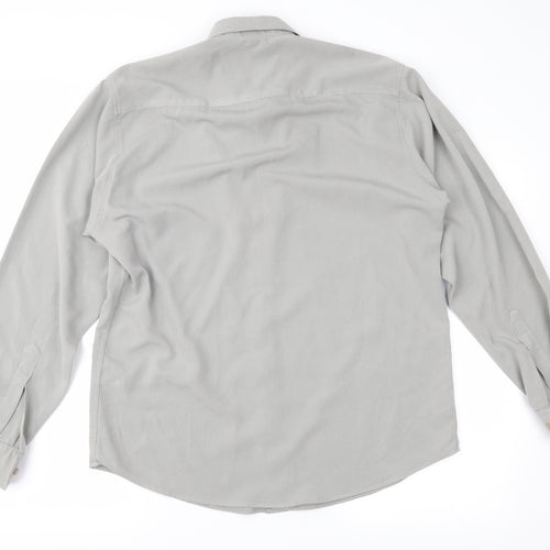 Chapter & Verse Mens Grey Check   Button-Up Size L