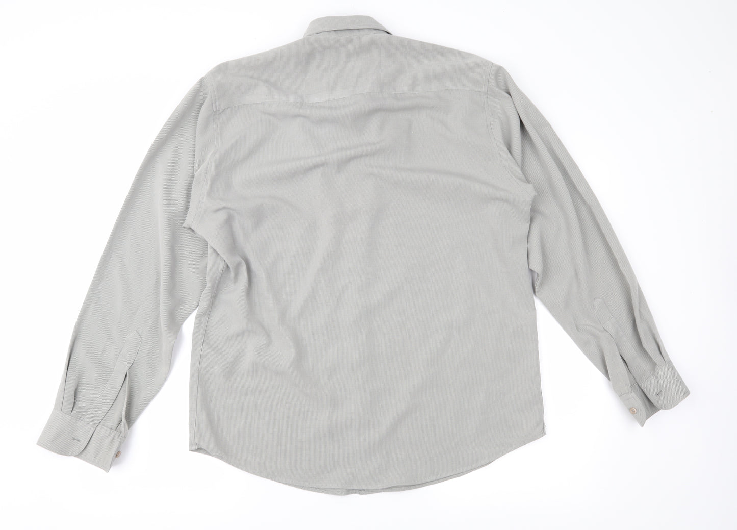 Chapter & Verse Mens Grey Check   Button-Up Size L