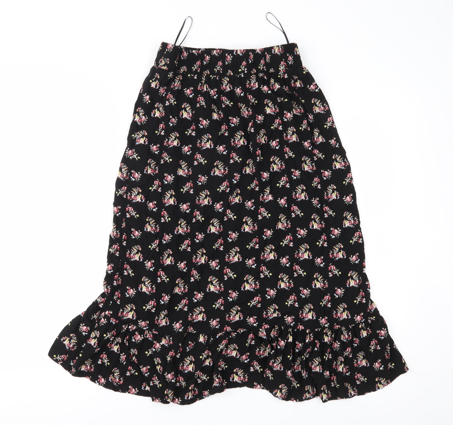 VILA Womens Black Floral  Peasant Skirt Size 10