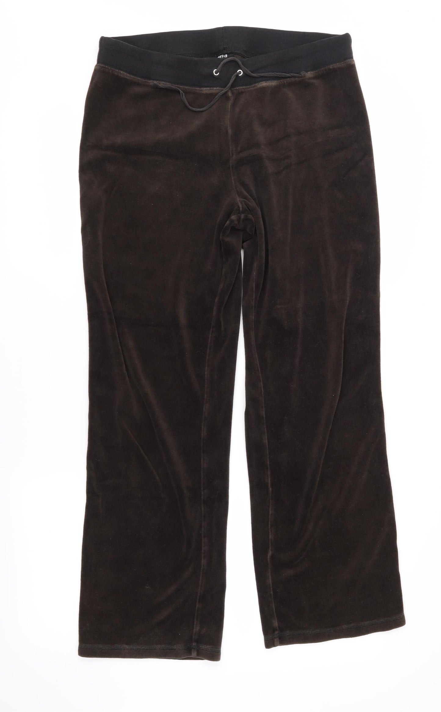 Papaya Womens Brown  Velour Jogger Trousers Size 16 L28 in