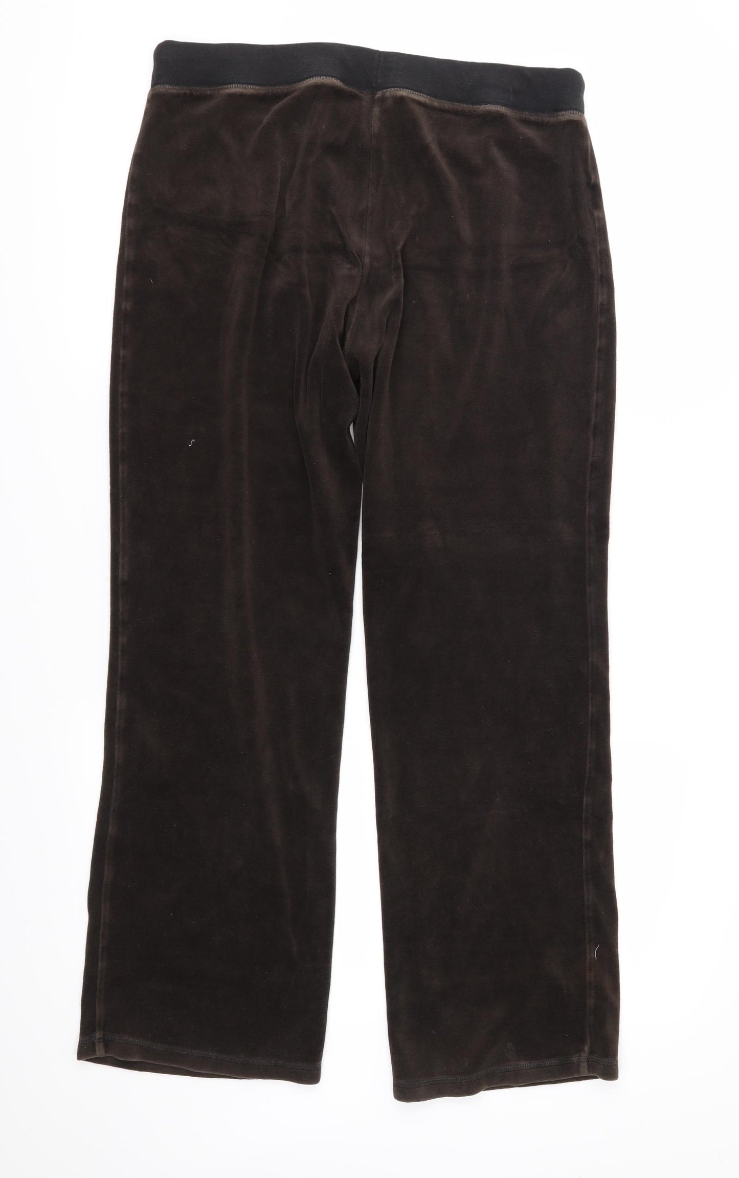 Papaya Womens Brown  Velour Jogger Trousers Size 16 L28 in