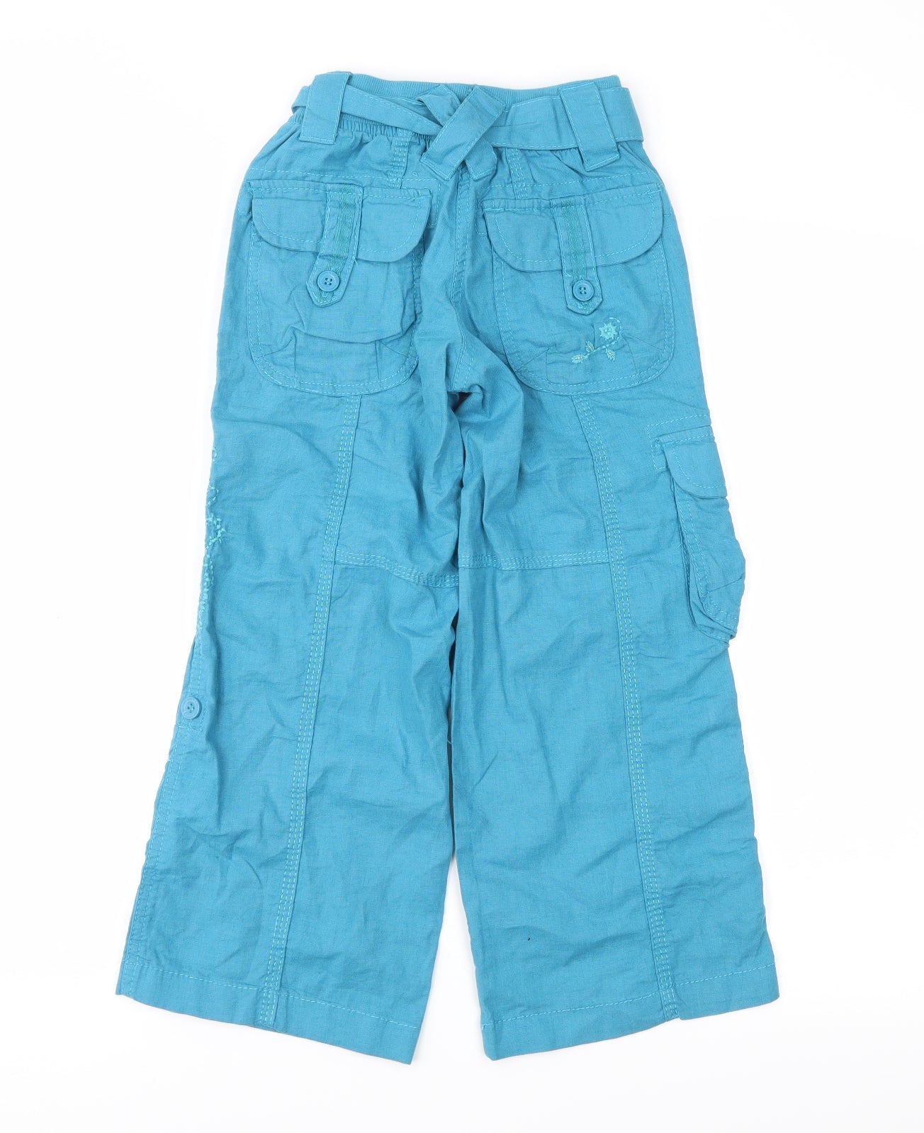 NEXT Girls Blue Floral  Cargo Trousers Size 6 Years