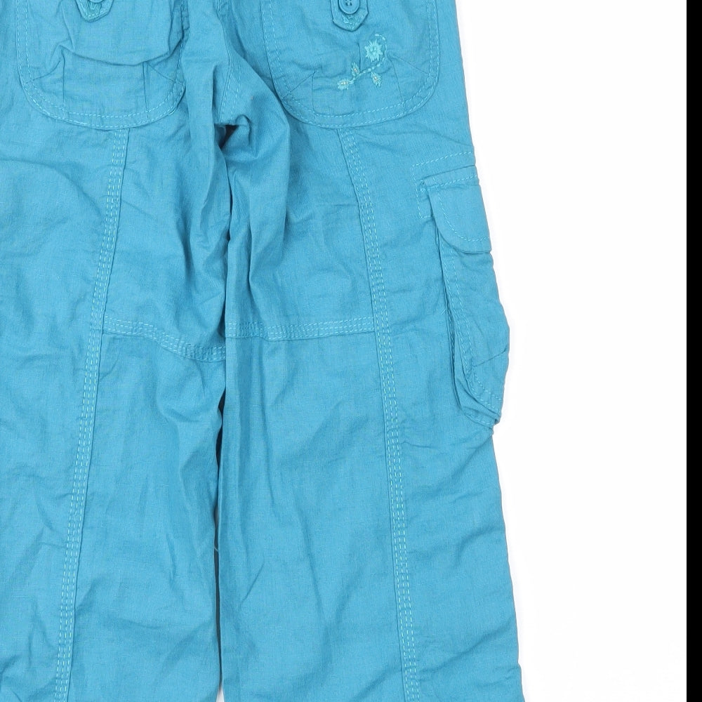 NEXT Girls Blue Floral  Cargo Trousers Size 6 Years