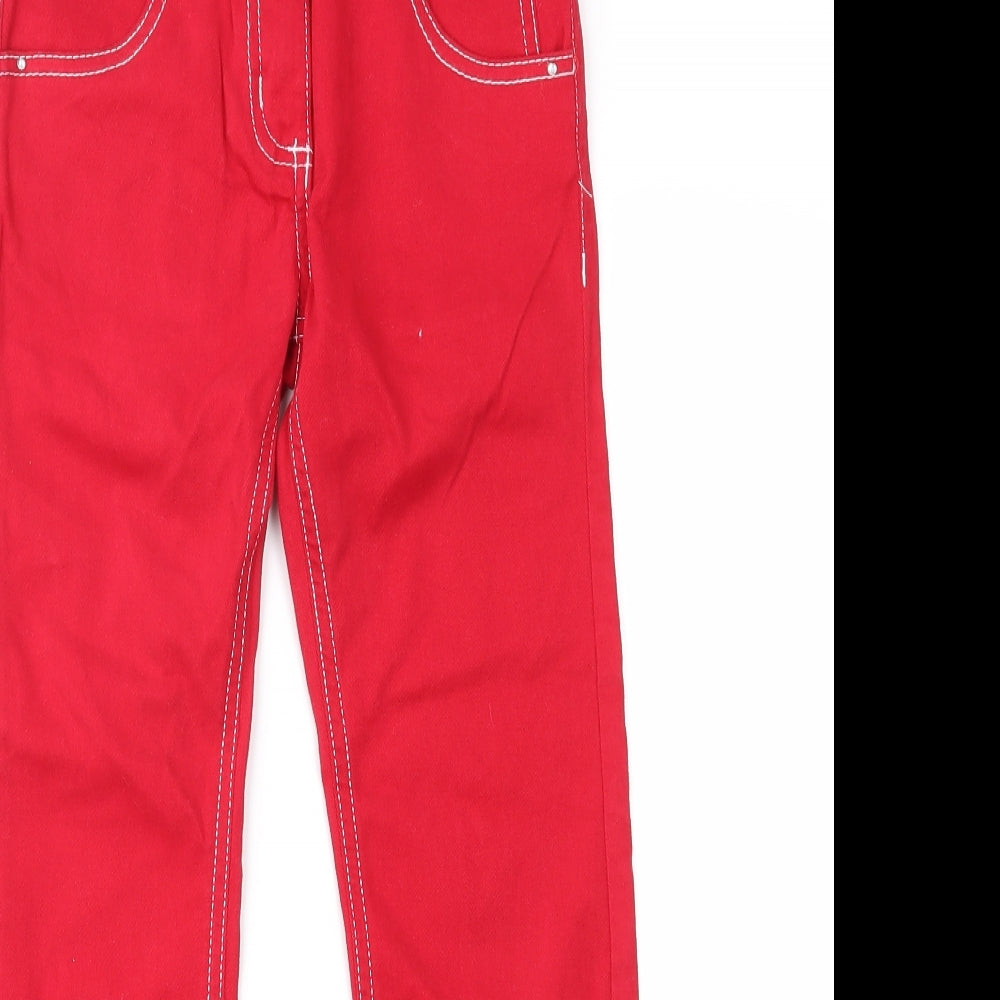 Sugar Pink Girls Red  Denim Straight Jeans Size 7-8 Years