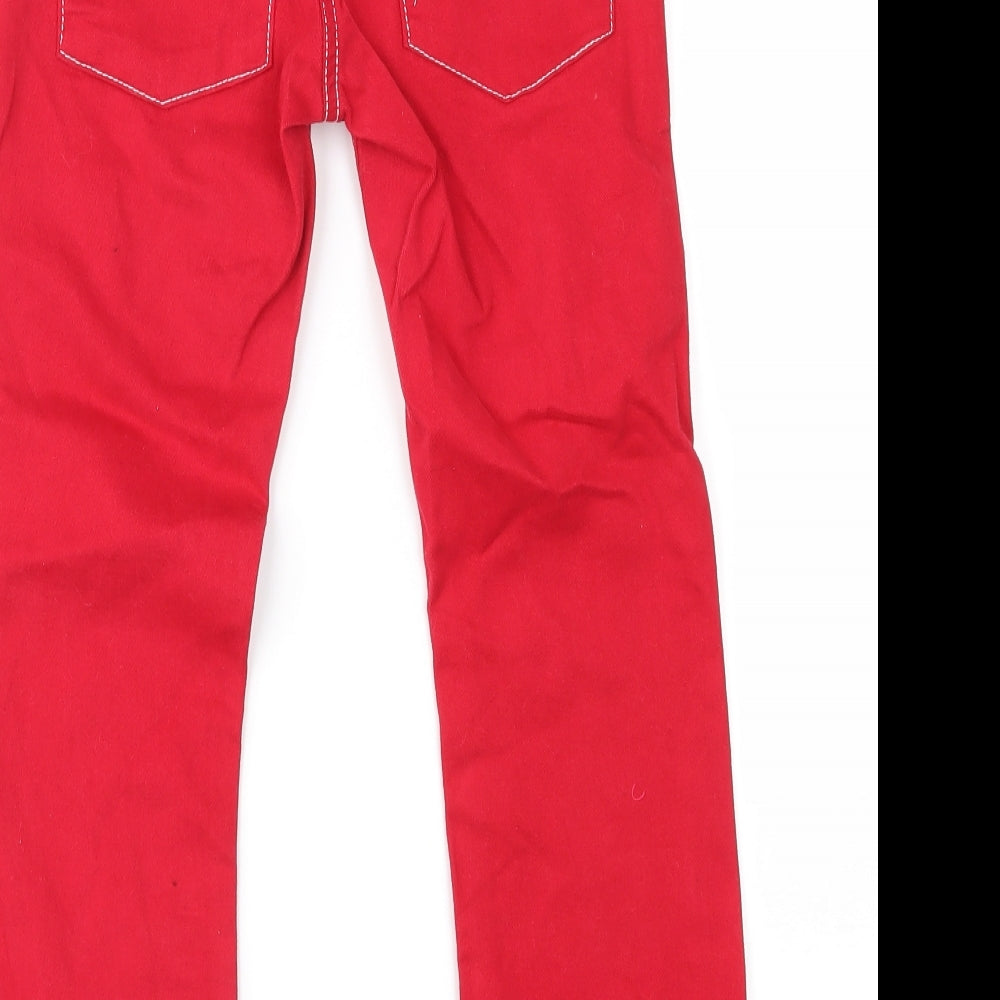 Sugar Pink Girls Red  Denim Straight Jeans Size 7-8 Years