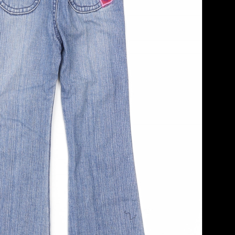 Mini Mode Girls Blue Geometric Denim Flared Jeans Size 3-4 Years