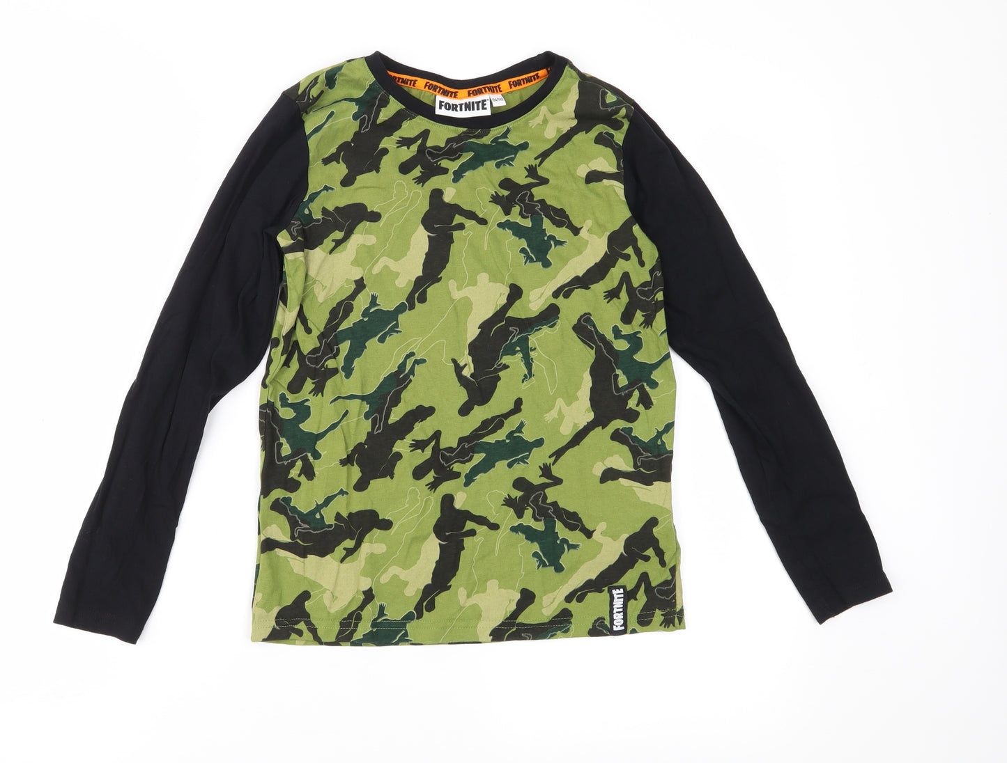 Fortnite Boys Green Geometric Jersey Basic T-Shirt Size 9-10 Years