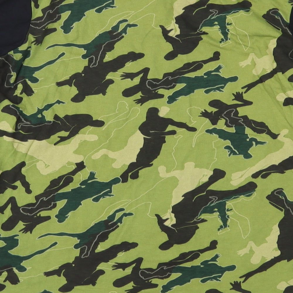 Fortnite Boys Green Geometric Jersey Basic T-Shirt Size 9-10 Years