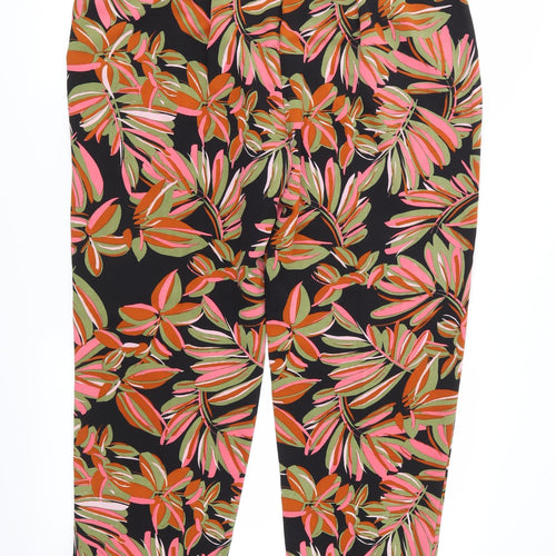 Papaya Womens Pink Floral  Trousers  Size 14 L27 in