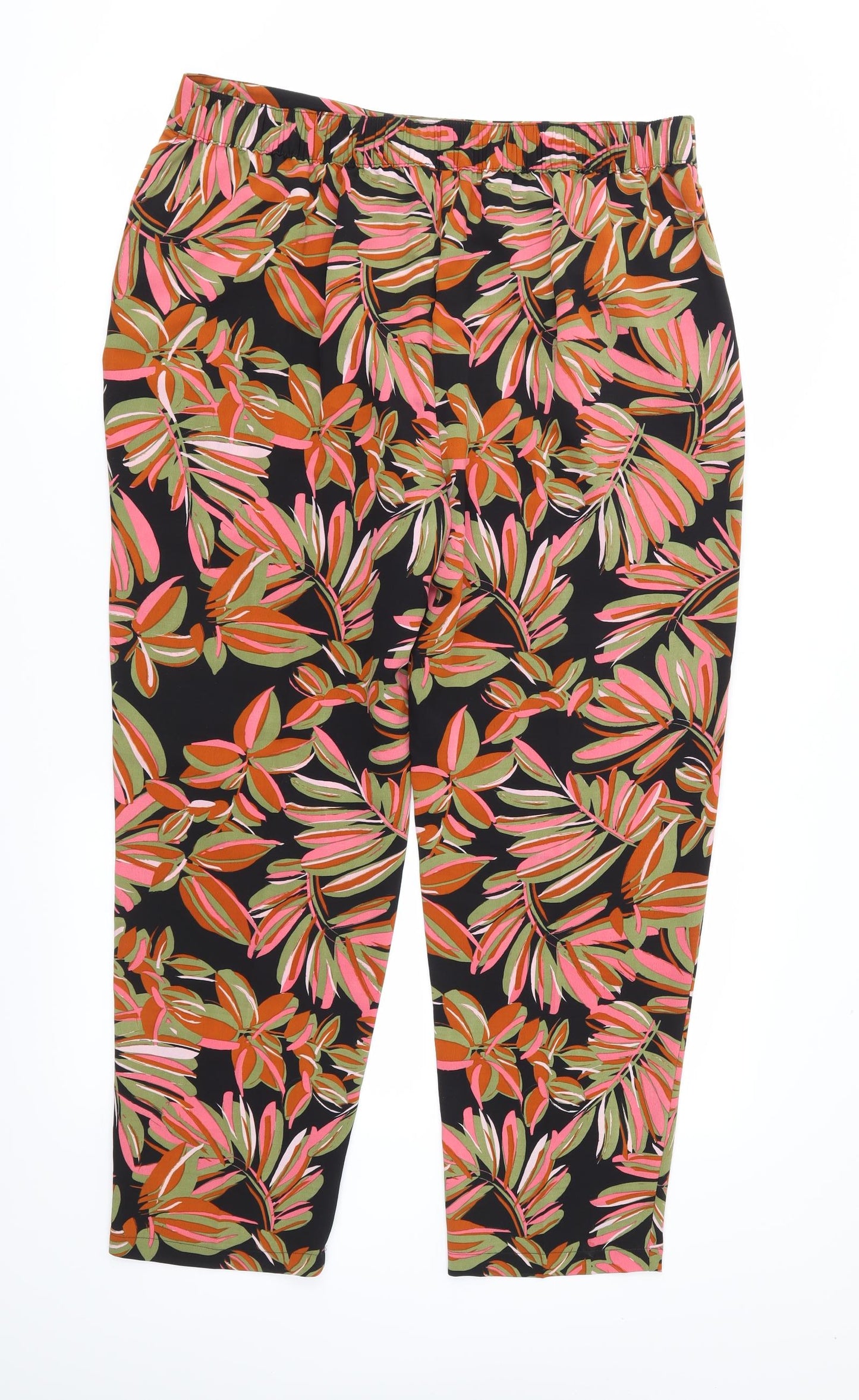 Papaya Womens Pink Floral  Trousers  Size 14 L27 in