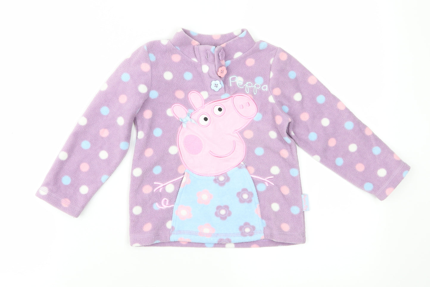 Peppa Pig Girls Purple Polka Dot Fleece Jacket  Size 18-24 Months