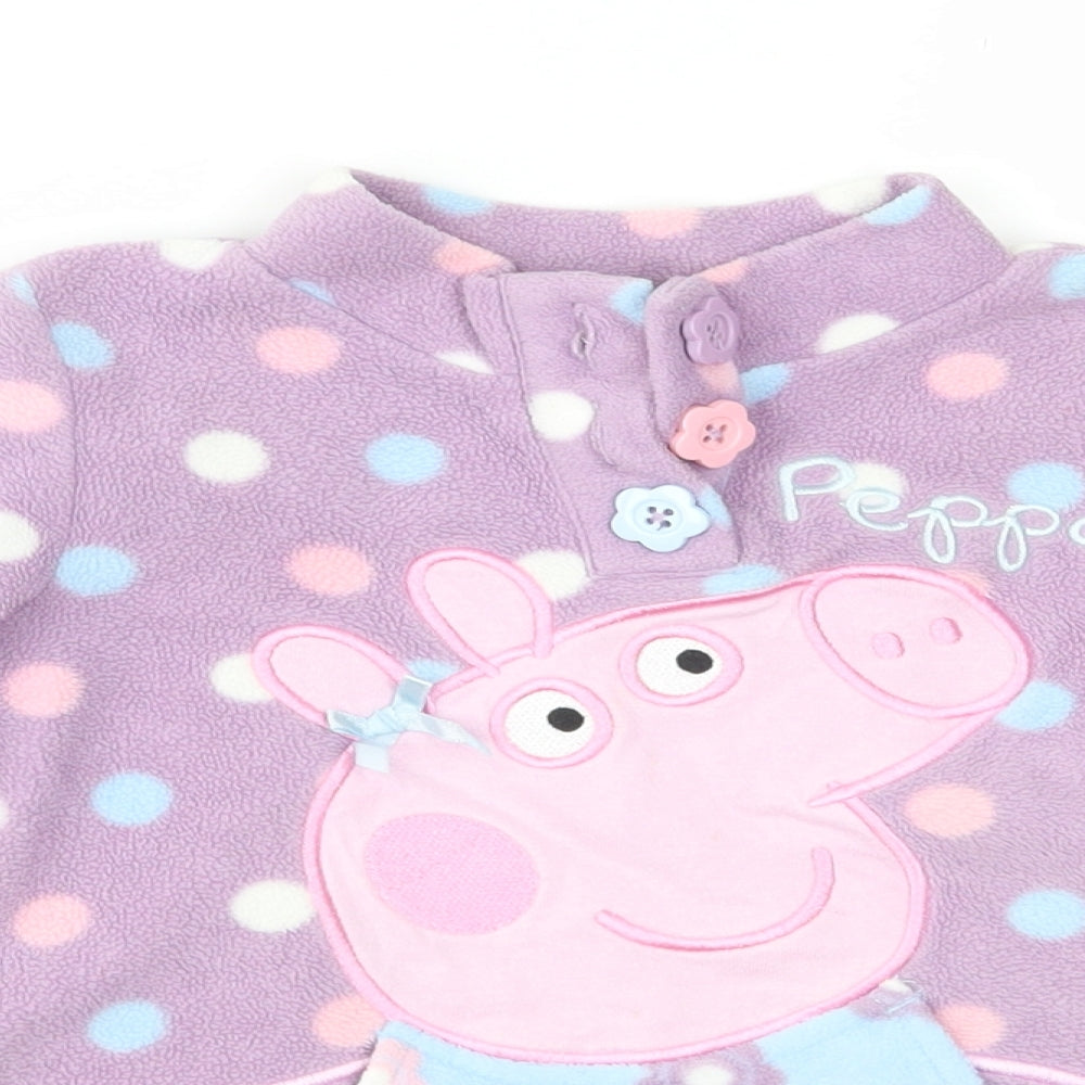 Peppa Pig Girls Purple Polka Dot Fleece Jacket  Size 18-24 Months