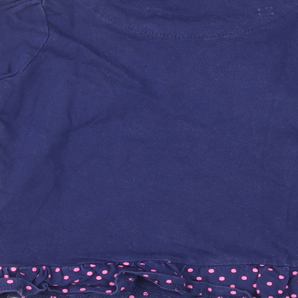 Peppa Pig Girls Blue Polka Dot Jersey Basic T-Shirt Size 2-3 Years