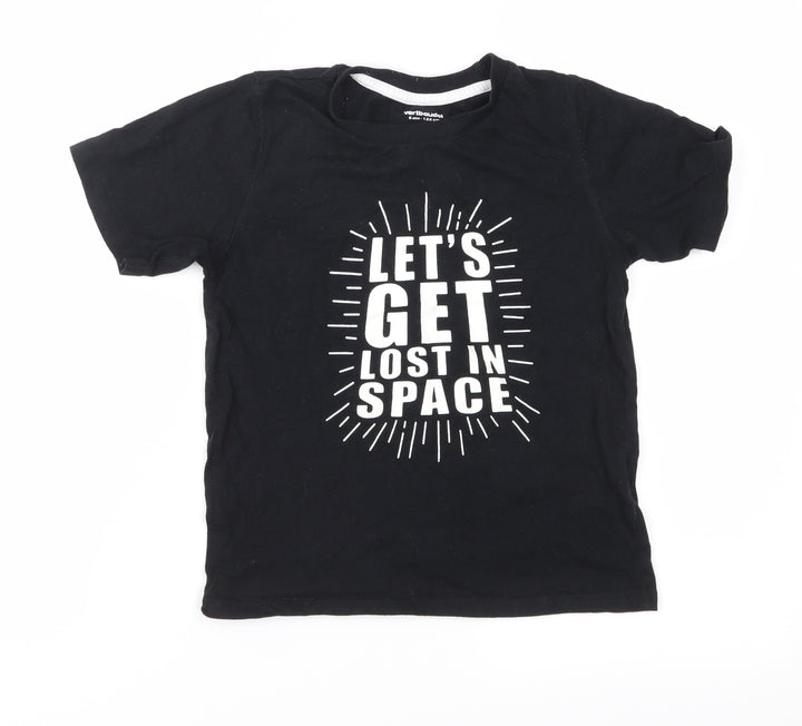 Vertbaudet Boys Black  Jersey Basic T-Shirt Size 8 Years