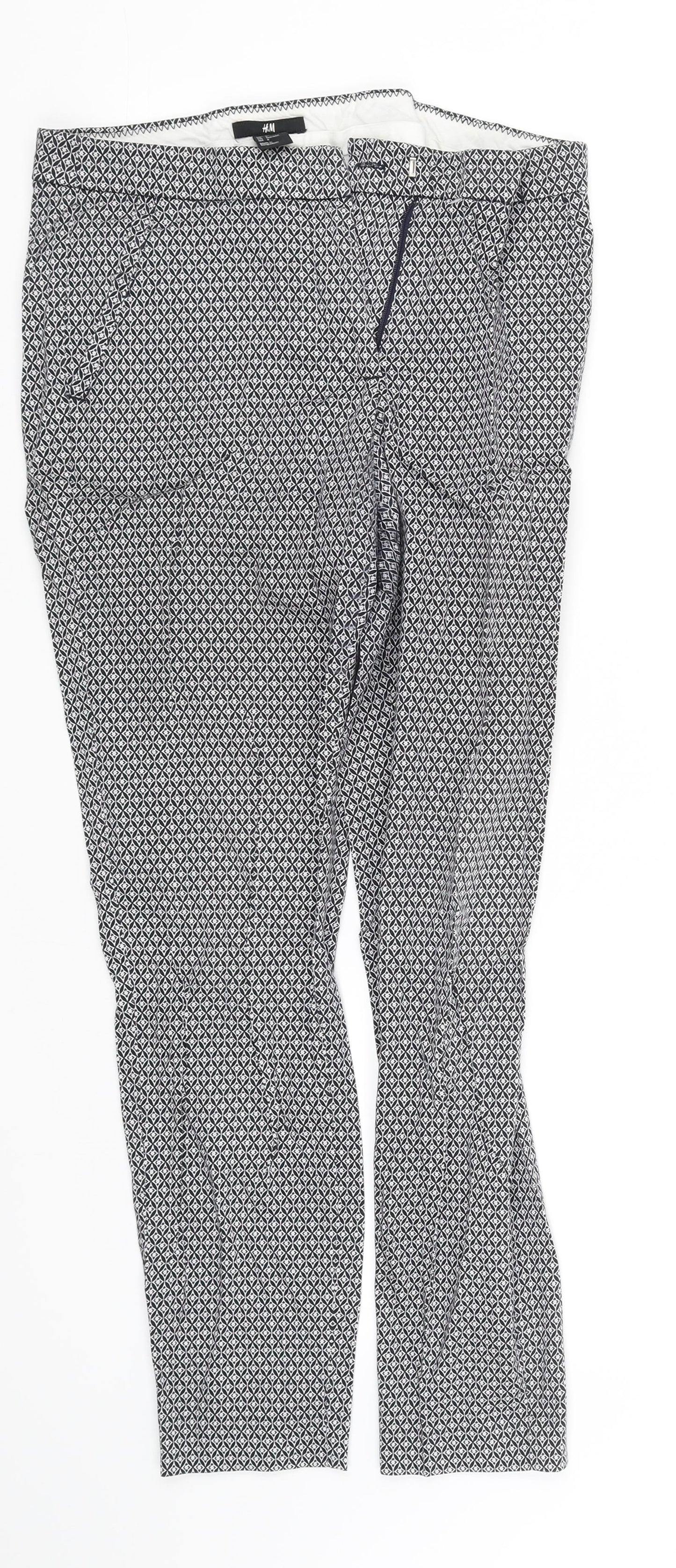 pre worn Womens White Geometric  Trousers  Size 12 L29 in