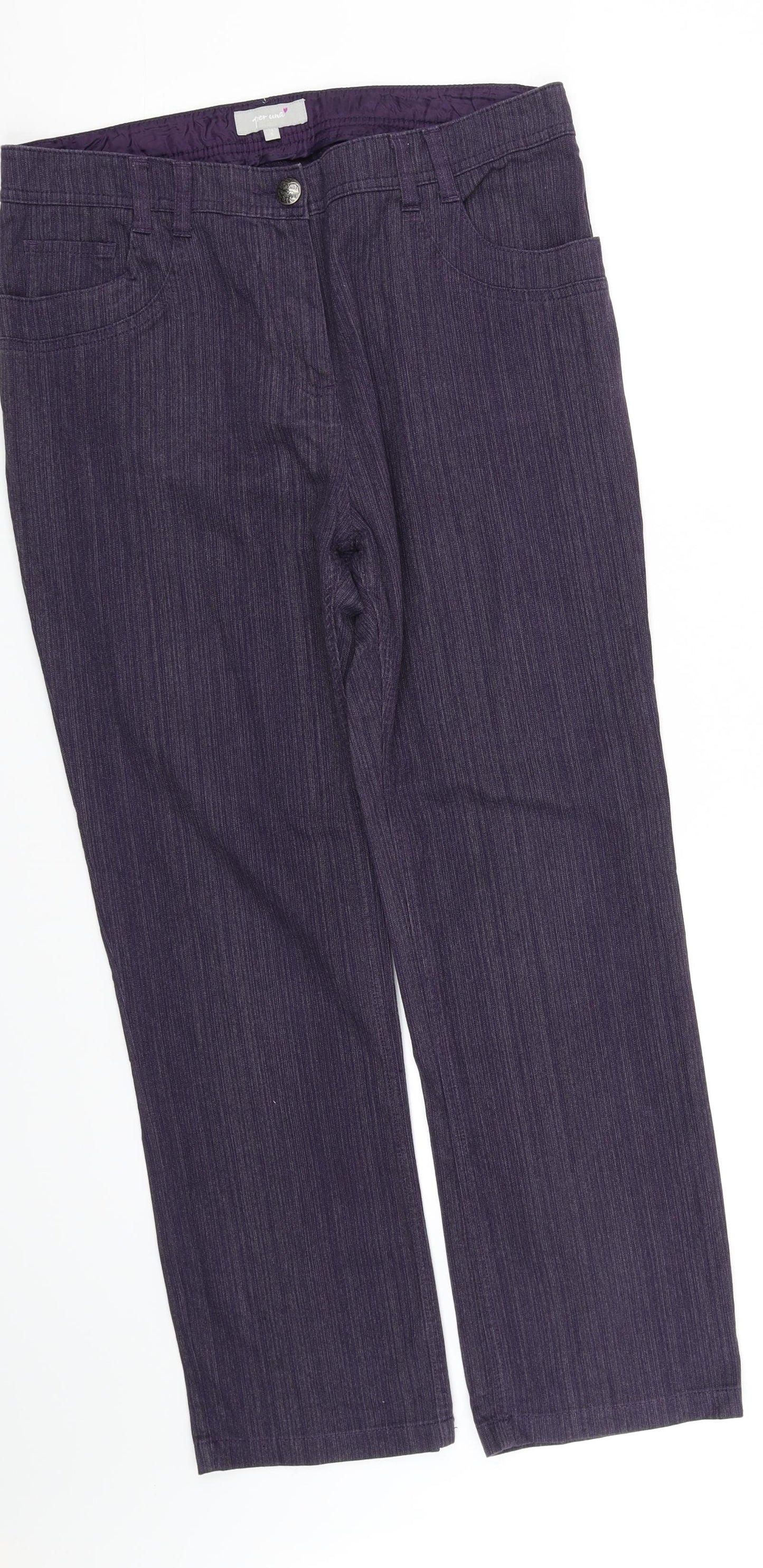 pre worn Womens Purple   Straight Jeans Size 14 L32.5 in