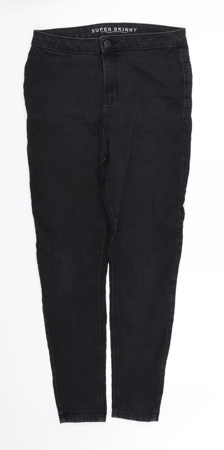 pre worn Womens Black Straight Jeans Size 14 L32 in